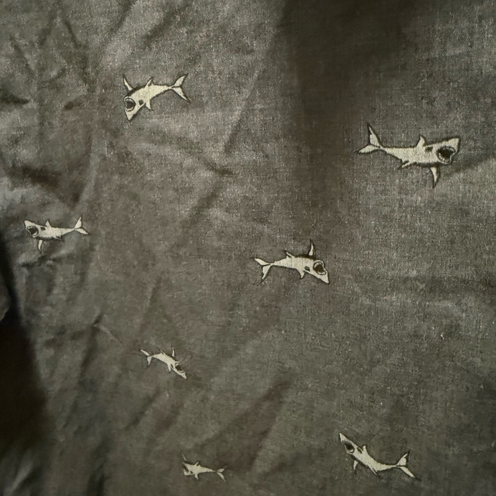 Walker st. Refinery Blue Shark Pattern Casual Shirt size L - Picture 5 of 6